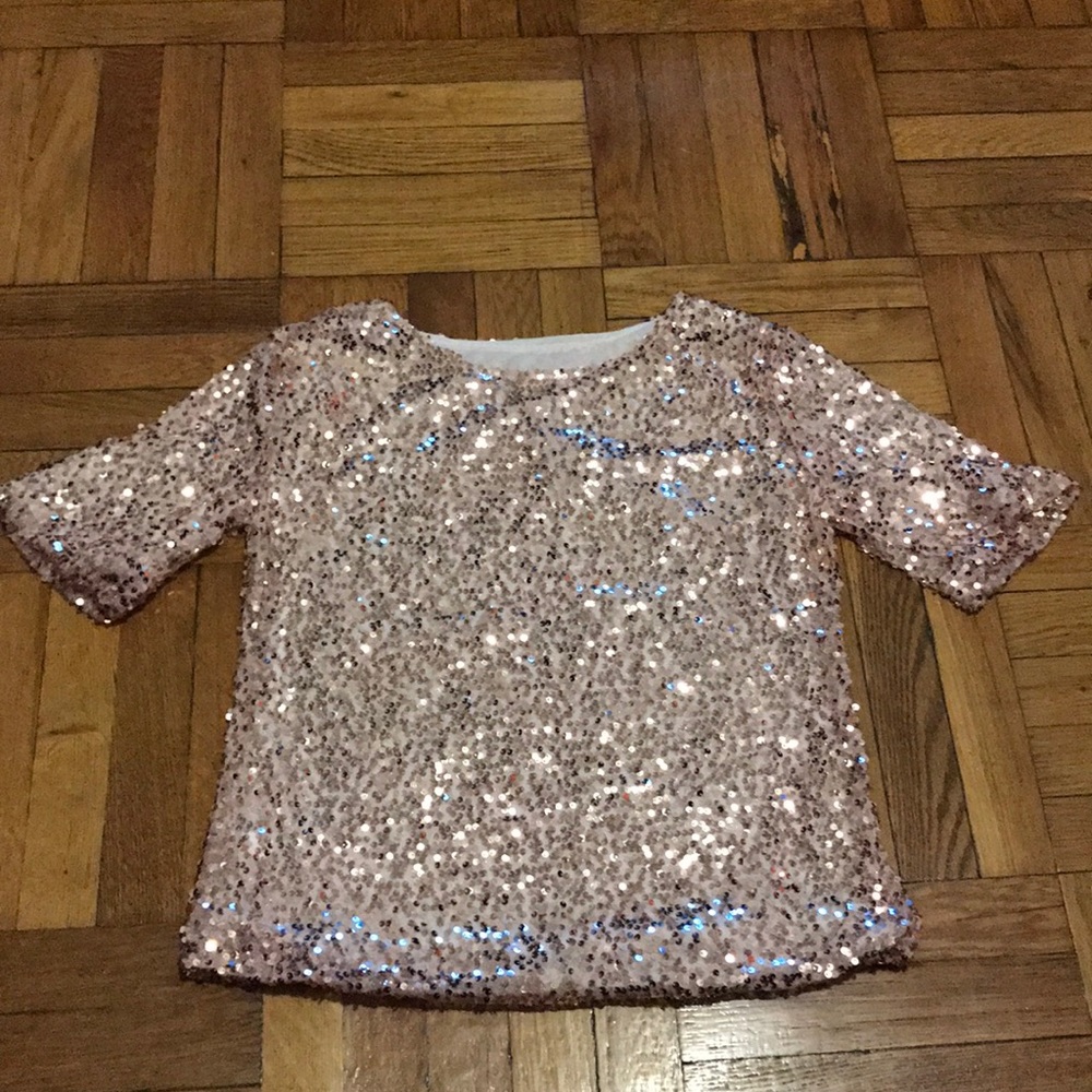 Rose gold sequin top